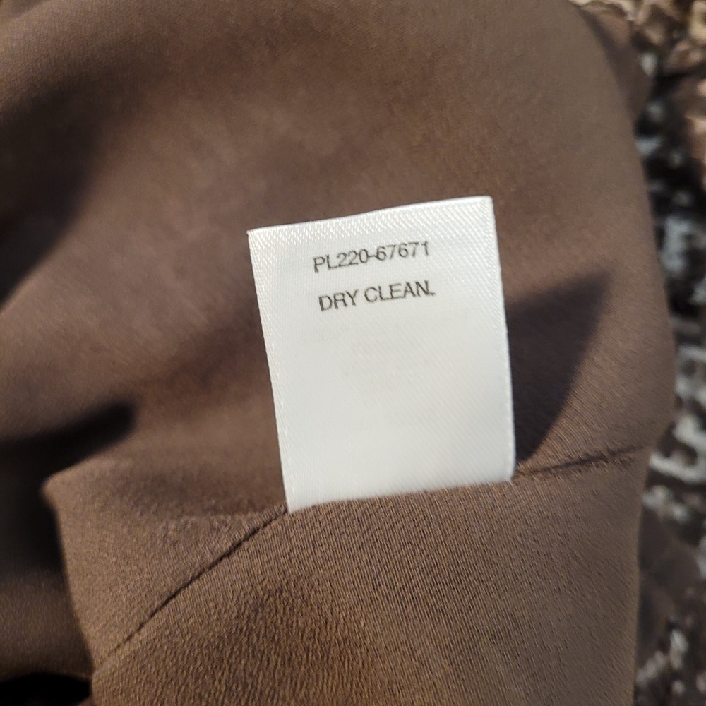 Pendleton 100% Silk Sheer Puff Sleeve Brown Blouse Petite 8 — Quiet Luxury Work - Picture 8 of 14